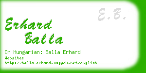 erhard balla business card